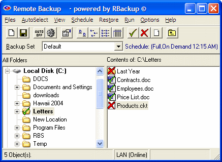 RBackup for Online Backup Services screenshot