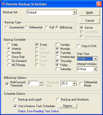 Schedule Menu